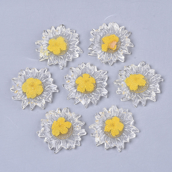 PandaHall Transparent Clear Epoxy Resin Cabochons, with Dried Flower Inside, Flower, Gold, 32~35x6mm Epoxy Resin Flower Gold
PandaHall Transparent Clear Epoxy Resin Cabochons, with Dried Flower Inside, Flower, Gold, 32~35x6mm Epoxy Resin Flower Gold