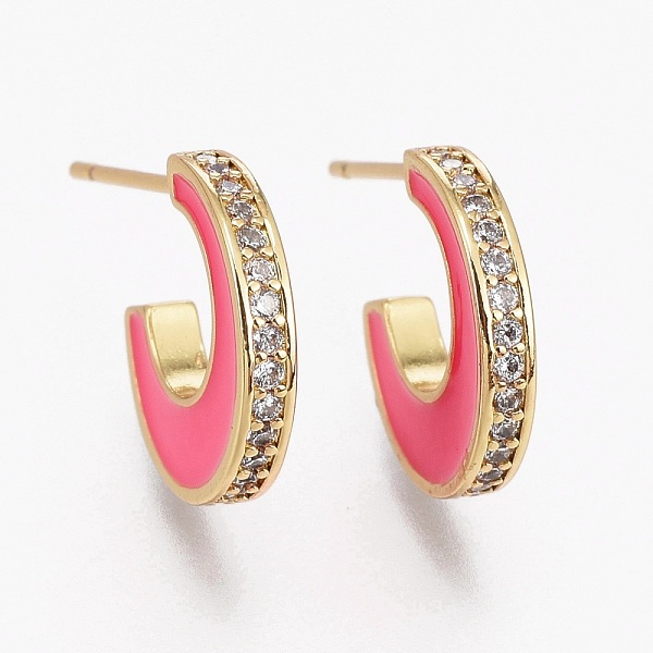 PandaHall Brass Micro Pave Clear Cubic Zirconia Half Hoop Earrings, with Enamel and Ear Nuts, Long-Lasting Plated, Moon, Real 18K Gold...
PandaHall Brass Micro Pave Clear Cubic Zirconia Half Hoop Earrings, with Enamel and Ear Nuts, Long-Lasting Plated, Moon, Real 18K Gold...