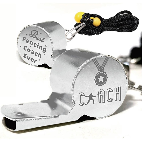 PandaHall 304 Stainless Steel Whistles, with Word, for Referee, Coaches, Teacher, Kids, Word, 45x18x22mm Stainless Steel Word
PandaHall 304 Stainless Steel Whistles, with Word, for Referee, Coaches, Teacher, Kids, Word, 45x18x22mm Stainless Steel Word