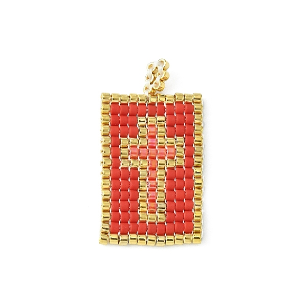 PandaHall Handmade MIYUKI Japanese Seed Loom Pattern Seed Beads, Rectangle with Cross Pendants, Red, 30~30.5x16x2mm, Hole: 2.5mm Glass...
PandaHall Handmade MIYUKI Japanese Seed Loom Pattern Seed Beads, Rectangle with Cross Pendants, Red, 30~30.5x16x2mm, Hole: 2.5mm Glass...