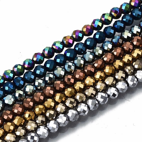 PandaHall Electroplate Non-magnetic Synthetic Hematite Beads Strands, Round, Faceted, Mixed Color, 3mm, Hole: 0.8mm, about 137~139pcs/strand..., Multicolor
PandaHall Electroplate Non-magnetic Synthetic Hematite Beads Strands, Round, Faceted, Mixed Color, 3mm, Hole: 0.8mm, about 137~139pcs/strand..., Multicolor