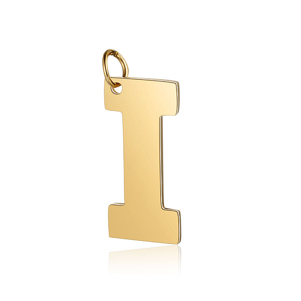 PandaHall 201 Stainless Steel Pendants, Letter, Golden, Letter.I, 29.5x14x1.5mm, Hole: 4.5mm 201 Stainless Steel Letter I
PandaHall 201 Stainless Steel Pendants, Letter, Golden, Letter.I, 29.5x14x1.5mm, Hole: 4.5mm 201 Stainless Steel Letter I