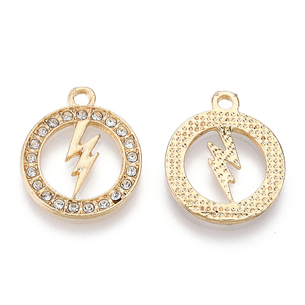 PandaHall Alloy Pendants, with Crystal Rhinestone, Cadmium Free & Lead Free, Ring with Lightning Bolt, Light Gold, 20x17x2mm, Hole: 2mm..., Clear
PandaHall Alloy Pendants, with Crystal Rhinestone, Cadmium Free & Lead Free, Ring with Lightning Bolt, Light Gold, 20x17x2mm, Hole: 2mm..., Clear