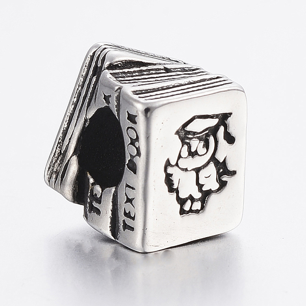 PandaHall 304 Stainless Steel European Beads, Large Hole Beads, Books with Word Text Book, Antique Silver, 11x9x9mm, Hole: 5mm 304 Stainless...
PandaHall 304 Stainless Steel European Beads, Large Hole Beads, Books with Word Text Book, Antique Silver, 11x9x9mm, Hole: 5mm 304 Stainless...