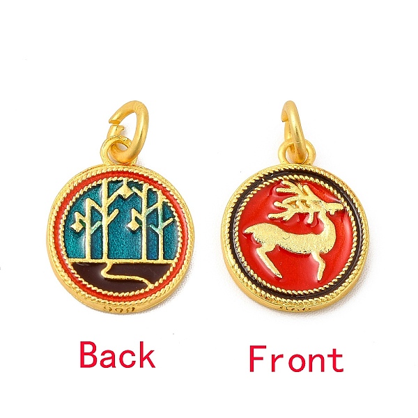 PandaHall Rack Plating Alloy Enamel Pendants with Jump Ring, Double Side with Deer Pattern Flat Round Charms, Matte Gold Color, 16x13x1.8mm...
PandaHall Rack Plating Alloy Enamel Pendants with Jump Ring, Double Side with Deer Pattern Flat Round Charms, Matte Gold Color, 16x13x1.8mm...