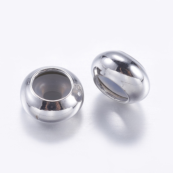 PandaHall Brass Beads, with Rubber Inside, Slider Beads, Stopper Beads, Rondelle, Platinum, 6x3mm, Hole: 2mm Brass Rondelle
PandaHall Brass Beads, with Rubber Inside, Slider Beads, Stopper Beads, Rondelle, Platinum, 6x3mm, Hole: 2mm Brass Rondelle