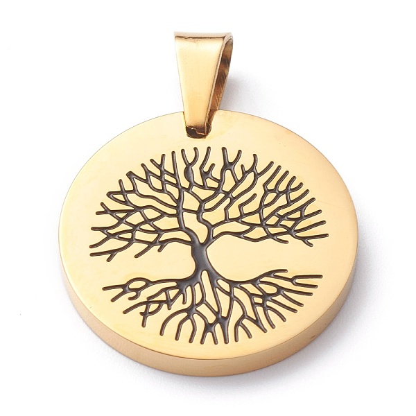 PandaHall Ion Plating(IP) 304 Stainless Steel Pendants, with Enamel, Polishing, Flat Round with Tree, Golden, 25x3mm, Hole: 7.5x5mm 304...
PandaHall Ion Plating(IP) 304 Stainless Steel Pendants, with Enamel, Polishing, Flat Round with Tree, Golden, 25x3mm, Hole: 7.5x5mm 304...