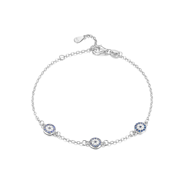 PandaHall S925 Sterling Silver Evil Eye Link Bracelet, Full Rhinestones Eyes Series for Women, Platinum Sterling Silver Evil Eye
PandaHall S925 Sterling Silver Evil Eye Link Bracelet, Full Rhinestones Eyes Series for Women, Platinum Sterling Silver Evil Eye