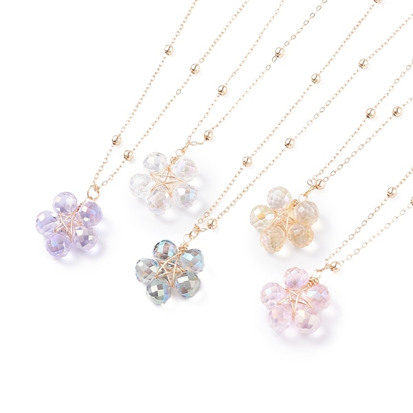 PandaHall Glass Beaded Flower Pendant Necklace with Satellite Chain, Brass Wire Wrap Necklace for Women, Mixed Color, 18.03 inch(45.8cm)..., Multicolor
PandaHall Glass Beaded Flower Pendant Necklace with Satellite Chain, Brass Wire Wrap Necklace for Women, Mixed Color, 18.03 inch(45.8cm)..., Multicolor
