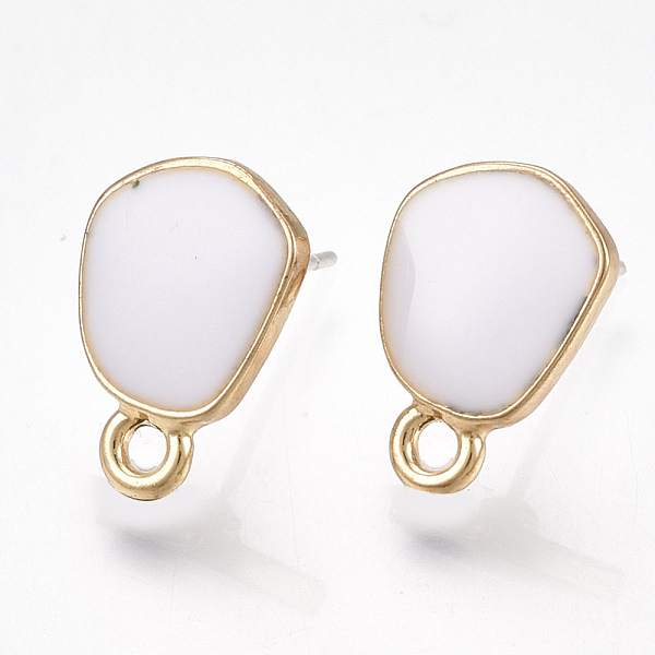 PandaHall Alloy Stud Earring Findings, with Raw(Unplated) Pins, Enamel and Loop, Light Gold, White, 13.5x9.5mm, Hole: 1.6mm, Pin: 0.7mm...
PandaHall Alloy Stud Earring Findings, with Raw(Unplated) Pins, Enamel and Loop, Light Gold, White, 13.5x9.5mm, Hole: 1.6mm, Pin: 0.7mm...