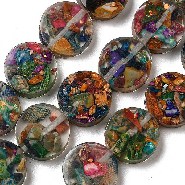 PandaHall Dyed Natural Imperial Jasper with Resin Beads Strands, Flat Round, Colorful, 16x5.5~7mm, Hole: 1.2mm, about 11pcs/strand, 6.93...
PandaHall Dyed Natural Imperial Jasper with Resin Beads Strands, Flat Round, Colorful, 16x5.5~7mm, Hole: 1.2mm, about 11pcs/strand, 6.93...