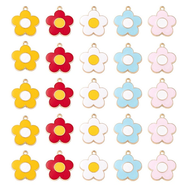 PandaHall 20Pcs 5 Colors Alloy Enamel Pendants, Flower, Light Gold, Mixed Color, 21.5x19x2mm, Hole: 1.6mm, 4pcs/color Alloy+Enamel Flower..., Multicolor
PandaHall 20Pcs 5 Colors Alloy Enamel Pendants, Flower, Light Gold, Mixed Color, 21.5x19x2mm, Hole: 1.6mm, 4pcs/color Alloy+Enamel Flower..., Multicolor