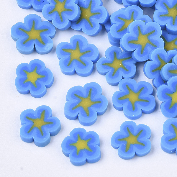 PandaHall Handmade Polymer Clay Cabochons, Flower, Deep Sky Blue, 7.5~10x1~2mm Polymer Clay Flower
PandaHall Handmade Polymer Clay Cabochons, Flower, Deep Sky Blue, 7.5~10x1~2mm Polymer Clay Flower