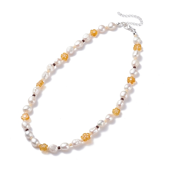 PandaHall Natural Pearl Beaded Necklace, Handmade Flower Millefiori Glass Beads Necklace for Women, Silver, Goldenrod, 15.94 inch(40.5cm)..., Gold
PandaHall Natural Pearl Beaded Necklace, Handmade Flower Millefiori Glass Beads Necklace for Women, Silver, Goldenrod, 15.94 inch(40.5cm)..., Gold