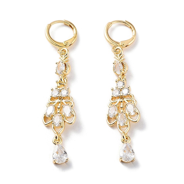 PandaHall Rack Plating Golden Brass Dangle Leverback Earrings, with Cubic Zirconia, Flower, 56.5x12mm Brass Flower Clear
PandaHall Rack Plating Golden Brass Dangle Leverback Earrings, with Cubic Zirconia, Flower, 56.5x12mm Brass Flower Clear