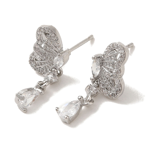 PandaHall Brass Stud Earrings, Cubic Zirconia, Cadmium Free & Lead Free, Butterfly, Platinum, 21x7.5mm Cubic Zirconia Butterfly
PandaHall Brass Stud Earrings, Cubic Zirconia, Cadmium Free & Lead Free, Butterfly, Platinum, 21x7.5mm Cubic Zirconia Butterfly