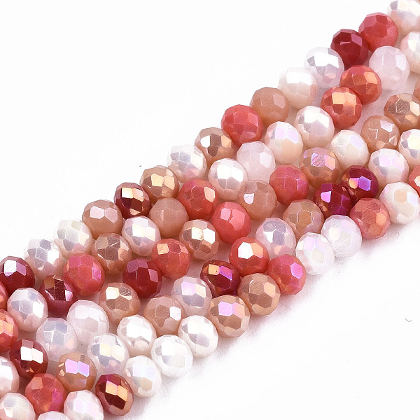 PandaHall Opaque Glass Beads Strands, Faceted, AB Color Plated, Rondelle, Tomato, 3.5x3mm, Hole: 0.8mm, about 140~144pcs/strand, 15.75..., Red
PandaHall Opaque Glass Beads Strands, Faceted, AB Color Plated, Rondelle, Tomato, 3.5x3mm, Hole: 0.8mm, about 140~144pcs/strand, 15.75..., Red