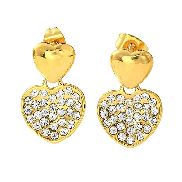PandaHall Vacuum Plating 304 Stainless Steel Stud Earrings, Heart Crystal Rhinestone Dangle Earrings for Women, Golden, 20.8x13.5mm 304..., Clear
PandaHall Vacuum Plating 304 Stainless Steel Stud Earrings, Heart Crystal Rhinestone Dangle Earrings for Women, Golden, 20.8x13.5mm 304..., Clear