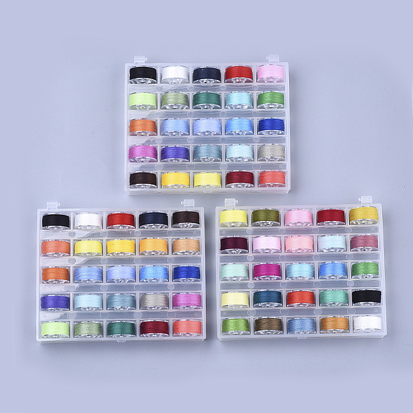PandaHall 402 Polyester Sewing Thread, Plastic Bobbins and Clear Box, Mixed Color, 0.1mm, 50m/roll, 25rolls/box Polyester Multicolor
PandaHall 402 Polyester Sewing Thread, Plastic Bobbins and Clear Box, Mixed Color, 0.1mm, 50m/roll, 25rolls/box Polyester Multicolor