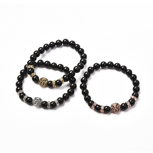 PandaHall Energy Natural Black Stone Stretch Bracelets Set for Men Women, Tibetan Style Lion Head Bracelets, Inner Diameter: 2-3/8 inch(6cm)...
PandaHall Energy Natural Black Stone Stretch Bracelets Set for Men Women, Tibetan Style Lion Head Bracelets, Inner Diameter: 2-3/8 inch(6cm)...