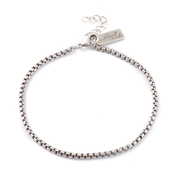 PandaHall Brass Box Chain Bracelets, with Lobster Claw Clasps, Long-Lasting Plated, Word Hand Made, Antique Silver, 6-3/4 inch(17.1cm) Brass
PandaHall Brass Box Chain Bracelets, with Lobster Claw Clasps, Long-Lasting Plated, Word Hand Made, Antique Silver, 6-3/4 inch(17.1cm) Brass