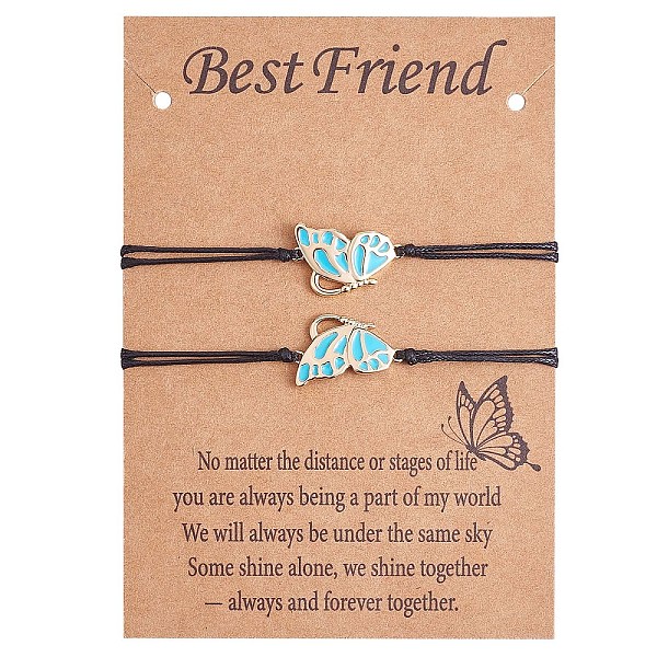 PandaHall 2Pcs Brass Enamel Butterfly Link Bracelets Set, Adjustable BFF Bracelets for Women, Golden, Cyan, 4-3/4~9 inch(12~23cm) Brass Cyan
PandaHall 2Pcs Brass Enamel Butterfly Link Bracelets Set, Adjustable BFF Bracelets for Women, Golden, Cyan, 4-3/4~9 inch(12~23cm) Brass Cyan