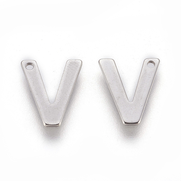 PandaHall 304 Stainless Steel Charms, Letter, Letter.V, 11x9x0.6mm, Hole: 1mm 304 Stainless Steel Letter V
PandaHall 304 Stainless Steel Charms, Letter, Letter.V, 11x9x0.6mm, Hole: 1mm 304 Stainless Steel Letter V