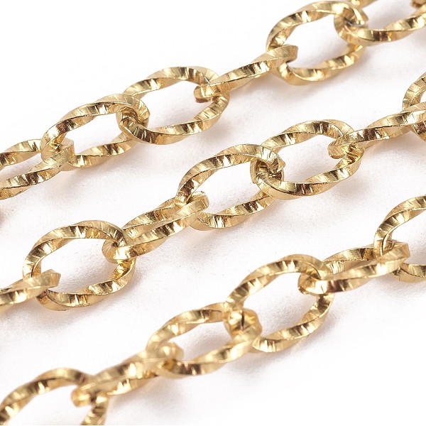 PandaHall 3.28 Feet Ion Plating(IP) 304 Stainless Steel Cable Chains, Textured, Unwelded, Oval, Golden, 5.5mm 304 Stainless Steel
PandaHall 3.28 Feet Ion Plating(IP) 304 Stainless Steel Cable Chains, Textured, Unwelded, Oval, Golden, 5.5mm 304 Stainless Steel