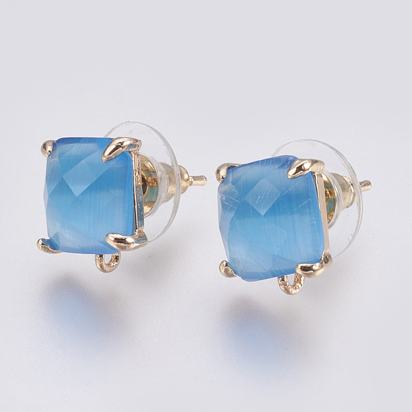PandaHall Faceted Glass Stud Earring Findings, with Loop, Light Gold Plated Brass Findings, Square, Deep Sky Blue, 11x10x5mm, Hole: 1mm, Pin...
PandaHall Faceted Glass Stud Earring Findings, with Loop, Light Gold Plated Brass Findings, Square, Deep Sky Blue, 11x10x5mm, Hole: 1mm, Pin...