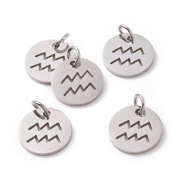 PandaHall 304 Stainless Steel Charms, Flat Round with Constellation/Zodiac Sign, Aquarius, 12x1mm, Hole: 3mm 304 Stainless Steel Aquarius
PandaHall 304 Stainless Steel Charms, Flat Round with Constellation/Zodiac Sign, Aquarius, 12x1mm, Hole: 3mm 304 Stainless Steel Aquarius