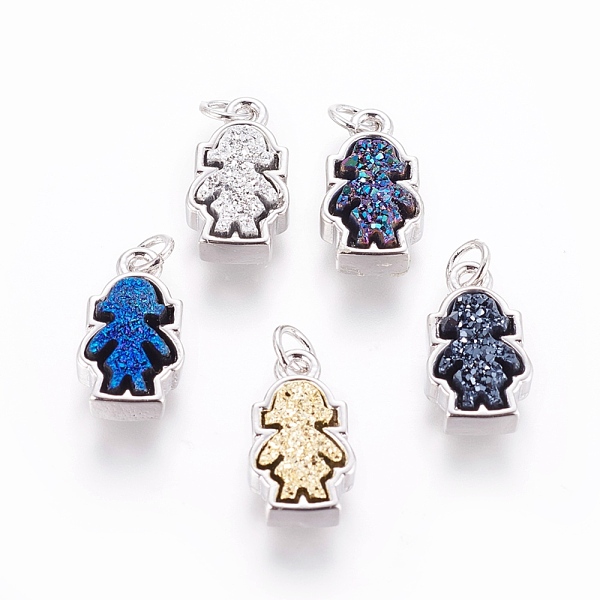 PandaHall Druzy Resin Pendants, with Brass Finding, Girl, Platinum, Mixed Color, 17x9x4~6mm, Hole: 3mm Brass+Resin Human Multicolor
PandaHall Druzy Resin Pendants, with Brass Finding, Girl, Platinum, Mixed Color, 17x9x4~6mm, Hole: 3mm Brass+Resin Human Multicolor