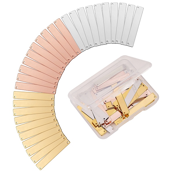 PandaHall 30Pcs 3 Colors Brass Pendants, Stamping Blank Tag, Rectangle, Mixed Color, 35~36x5~6x0.8~1mm, Hole: 1mm, 10pcs/color Brass...
PandaHall 30Pcs 3 Colors Brass Pendants, Stamping Blank Tag, Rectangle, Mixed Color, 35~36x5~6x0.8~1mm, Hole: 1mm, 10pcs/color Brass...