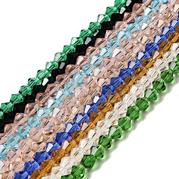 PandaHall Half-Handmade Transparent Glass Beads Strands, Bicone, Mixed Color, 6mm, Hole: 1mm, about 46pcs/strand, 10.63 inch Glass Bicone..., Multicolor
PandaHall Half-Handmade Transparent Glass Beads Strands, Bicone, Mixed Color, 6mm, Hole: 1mm, about 46pcs/strand, 10.63 inch Glass Bicone..., Multicolor