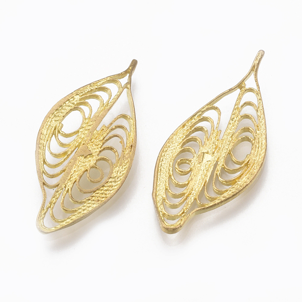 PandaHall Brass Filigree Joiners Links, Nickel Free, Leaf, Raw(Unplated), 27x12x1.5mm Brass Leaf
PandaHall Brass Filigree Joiners Links, Nickel Free, Leaf, Raw(Unplated), 27x12x1.5mm Brass Leaf