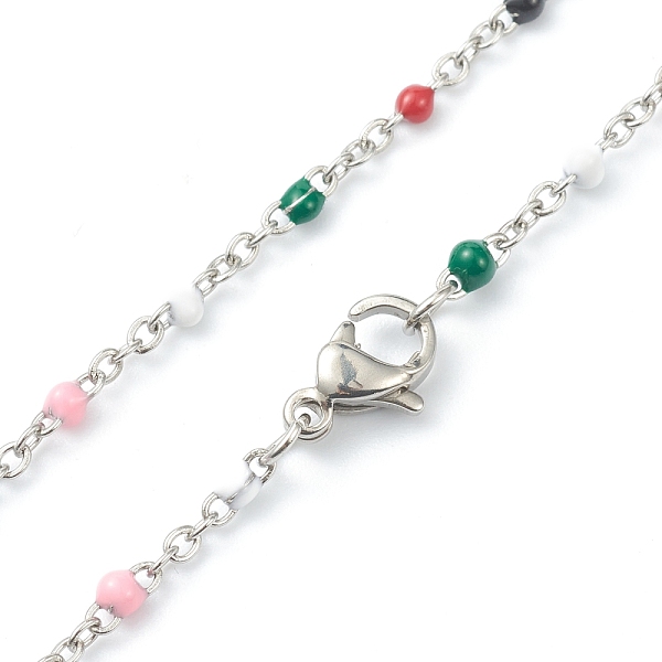 PandaHall 304 Stainless Steel Cable Chain Necklaces, with Enamel, Colorful, Stainless Steel Color, 17.95 inch(45.6cm), 1.5mm 304 Stainless...
PandaHall 304 Stainless Steel Cable Chain Necklaces, with Enamel, Colorful, Stainless Steel Color, 17.95 inch(45.6cm), 1.5mm 304 Stainless...