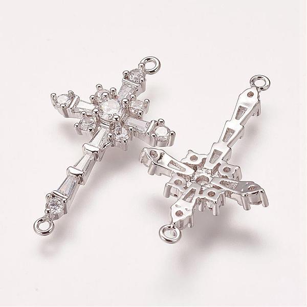 PandaHall Brass Micro Pave Cubic Zirconia Links, Cross, Platinum, 34x20x4mm, Hole: 1mm Brass+Cubic Zirconia Cross
PandaHall Brass Micro Pave Cubic Zirconia Links, Cross, Platinum, 34x20x4mm, Hole: 1mm Brass+Cubic Zirconia Cross