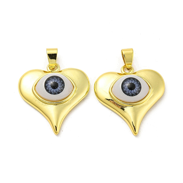 PandaHall Real 18K Gold Plated Brass Pendants, with Acrylic, Heart with Evil Eye Charms, Steel Blue, 26.5x25x8mm, Hole: 5x3.5mm...
PandaHall Real 18K Gold Plated Brass Pendants, with Acrylic, Heart with Evil Eye Charms, Steel Blue, 26.5x25x8mm, Hole: 5x3.5mm...