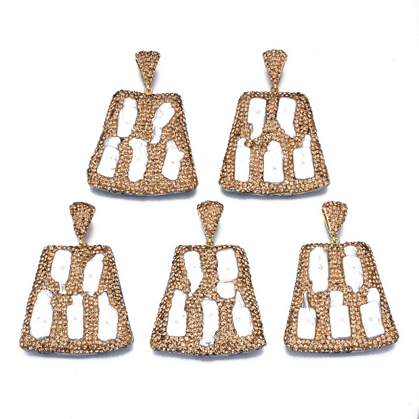 PandaHall Natural Freshwater Pearl Big Pendants, with Polymer Clay Light Colorado Topaz Rhinestone, Alloy Clasp and PU Leather Back, Cadmium..., Yellow
PandaHall Natural Freshwater Pearl Big Pendants, with Polymer Clay Light Colorado Topaz Rhinestone, Alloy Clasp and PU Leather Back, Cadmium..., Yellow