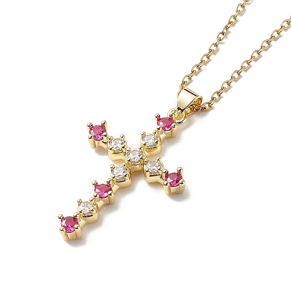 PandaHall Fuchsia Cubic Zirconia Cross Pendant Necklace, 304 Stainless Steel Jewelry for Women, Golden, 16.73 inch(42.5cm) Cubic Zirconia..., Pink
PandaHall Fuchsia Cubic Zirconia Cross Pendant Necklace, 304 Stainless Steel Jewelry for Women, Golden, 16.73 inch(42.5cm) Cubic Zirconia..., Pink