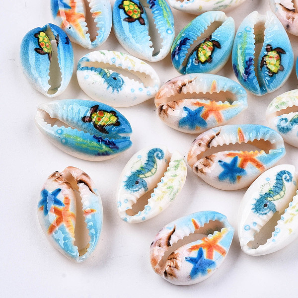 PandaHall Printed Natural Cowrie Shell Beads, No Hole/Undrilled, with Marine Organism Pattern, Mixed Color, 18~22x13~14x6~8mm Cowrie Shell..., Multicolor
PandaHall Printed Natural Cowrie Shell Beads, No Hole/Undrilled, with Marine Organism Pattern, Mixed Color, 18~22x13~14x6~8mm Cowrie Shell..., Multicolor
