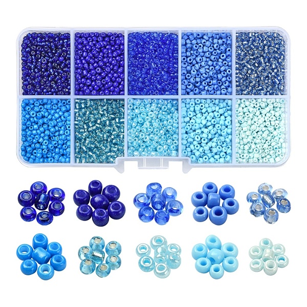 PandaHall 8500Pcs 10 Style Glass Seed Beads, Round, 12/0, Blue, 1.5~2.5mm, Hole: 0.5~1mm, 13g, 850pcs/style, 8500pcs/box Glass Blue
PandaHall 8500Pcs 10 Style Glass Seed Beads, Round, 12/0, Blue, 1.5~2.5mm, Hole: 0.5~1mm, 13g, 850pcs/style, 8500pcs/box Glass Blue