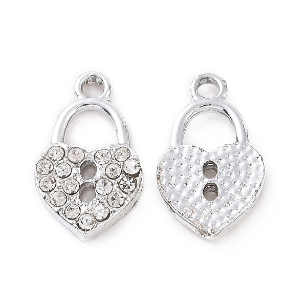 PandaHall Alloy Crystal Rhinestone Pendants, Heart Lock Charms, Platinum, 16.5x10x2.5mm, Hole: 1.6mm Alloy+Rhinestone Lock
PandaHall Alloy Crystal Rhinestone Pendants, Heart Lock Charms, Platinum, 16.5x10x2.5mm, Hole: 1.6mm Alloy+Rhinestone Lock