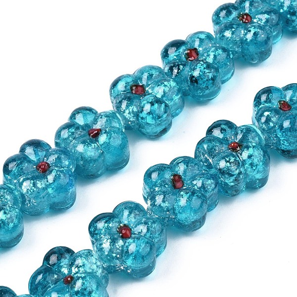PandaHall Transparent Handmade Bumpy Lampwork Beads Strands, with Silver Glitter, Flower, Dark Turquoise, 13.5~14.5x14.5x8.5~10mm, Hole...
PandaHall Transparent Handmade Bumpy Lampwork Beads Strands, with Silver Glitter, Flower, Dark Turquoise, 13.5~14.5x14.5x8.5~10mm, Hole...