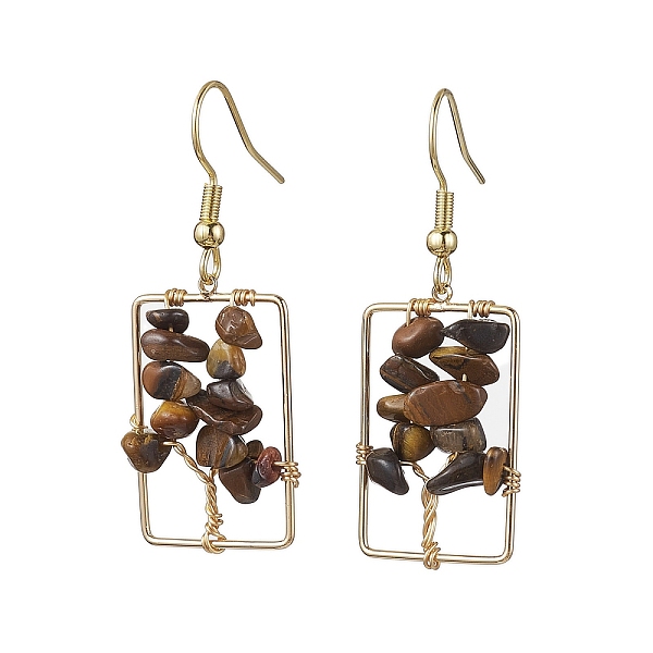 PandaHall Natural Tiger Eye Chips Tree Dangle Earrings, Rectangle Real 18K Gold Plated Brass Drop Earrings with 304 Stainless Steel Earring...
PandaHall Natural Tiger Eye Chips Tree Dangle Earrings, Rectangle Real 18K Gold Plated Brass Drop Earrings with 304 Stainless Steel Earring...