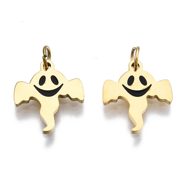 PandaHall 316 Surgical Stainless Steel Enamel Charms, with Jump Rings, for Halloween, Ghost, Black, Real 14K Gold Plated, 11.5x10x1mm, Jump...
PandaHall 316 Surgical Stainless Steel Enamel Charms, with Jump Rings, for Halloween, Ghost, Black, Real 14K Gold Plated, 11.5x10x1mm, Jump...