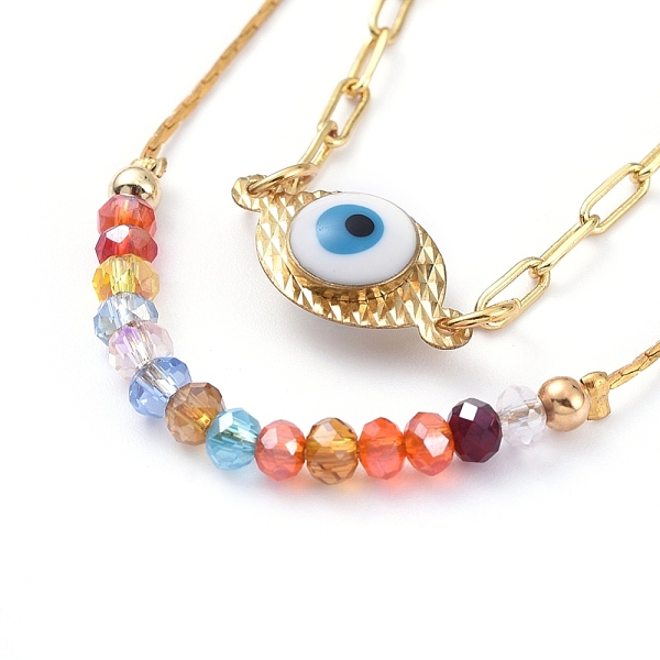 PandaHall Multi-strand Bracelets, with Glass Beads, Brass Enamel Evil Eye Links, Brass Cardano/Cable Chain and 304 Stainless Steel Lobster...
PandaHall Multi-strand Bracelets, with Glass Beads, Brass Enamel Evil Eye Links, Brass Cardano/Cable Chain and 304 Stainless Steel Lobster...
