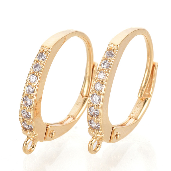 PandaHall Brass Cubic Zirconia Huggie Hoop Earring Findings, with Horizontal Loop, Clear, Nickel Free, Real 18K Gold Plated, 17x14x2mm, Hole...
PandaHall Brass Cubic Zirconia Huggie Hoop Earring Findings, with Horizontal Loop, Clear, Nickel Free, Real 18K Gold Plated, 17x14x2mm, Hole...