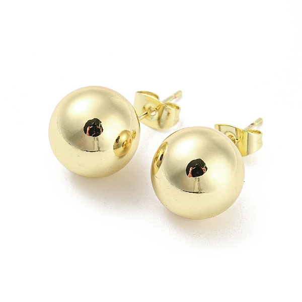 PandaHall Brass Stud Earrings, Round Ball, Real 18K Gold Plated, 24x12mm Brass Round
PandaHall Brass Stud Earrings, Round Ball, Real 18K Gold Plated, 24x12mm Brass Round
