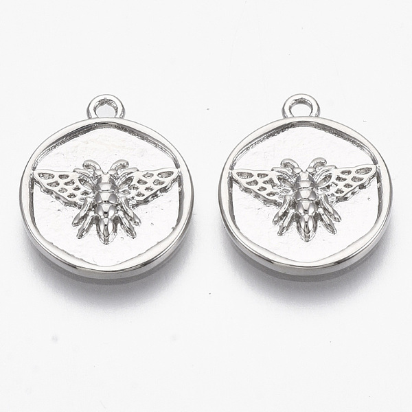 PandaHall Brass Charms, Nickel Free, Flat Round with Insect, Real Platinum Plated, 15x13x2mm, Hole: 1.2mm Brass Flat Round
PandaHall Brass Charms, Nickel Free, Flat Round with Insect, Real Platinum Plated, 15x13x2mm, Hole: 1.2mm Brass Flat Round