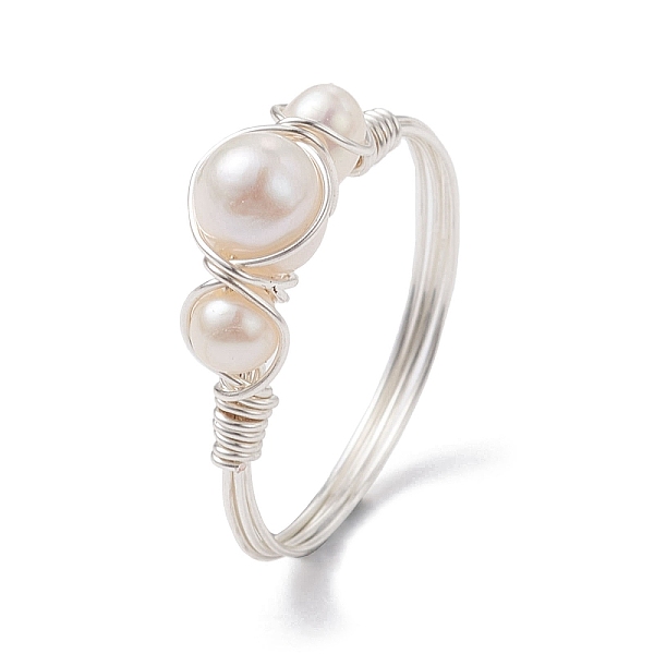 PandaHall Copper Wire Wrapped Natural Cultured Freshwater Pearl Open Ring, Cuff Finger Ring for Women, Silver, US Size 8 3/4(18.7mm)...
PandaHall Copper Wire Wrapped Natural Cultured Freshwater Pearl Open Ring, Cuff Finger Ring for Women, Silver, US Size 8 3/4(18.7mm)...